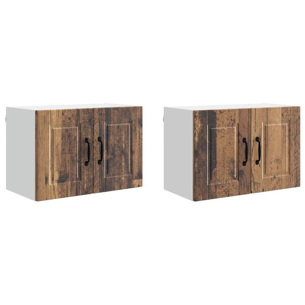 vidaXL Keukenkast met plank 2 pcs Oudhout 60 x 31 x 40 cm Bewerkt hout