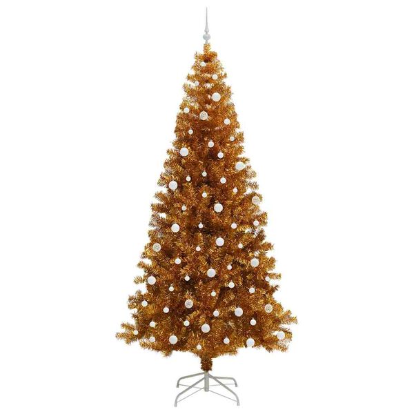 vidaXL Kerstboom met 300 LED met standaard Goud 240 cm PET