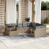 vidaXL 10-delige Loungeset met kussens poly rattan beige