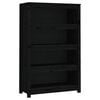 vidaXL Boekenkast 80x35x126 cm massief grenenhout zwart
