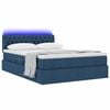 vidaXL Opbergbed met LED met matras met LED Blauw 140 x 200 cm Stof