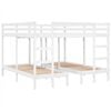 vidaXL Stapelbed 3-voudig grenenhout wit 200x200/80x200 cm