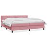vidaXL Boxspring met matras fluweel roze 180x220 cm