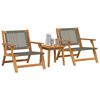 vidaXL Tuinstoelen met Tafel 3 pcs Grijs 45 x 45 x 40 cm