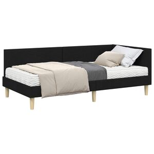 vidaXL Hoekbedframe met Matras Anders met hoofdeinde 2 pcs Groen Stof