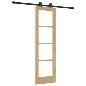 vidaXL Schuifdeur ORKDAL 61 x 198,5 cm Massief grenenhout en glas