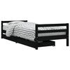vidaXL Kinderbedframe met lades 90x200 cm massief grenenhout zwart