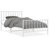 vidaXL Bedframe met hoofd- en voeteneinde metaal wit 107x203 cm