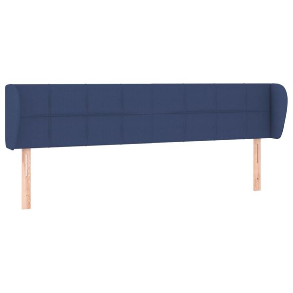 vidaXL Hoofdbord met randen 183x23x78/88 cm stof blauw
