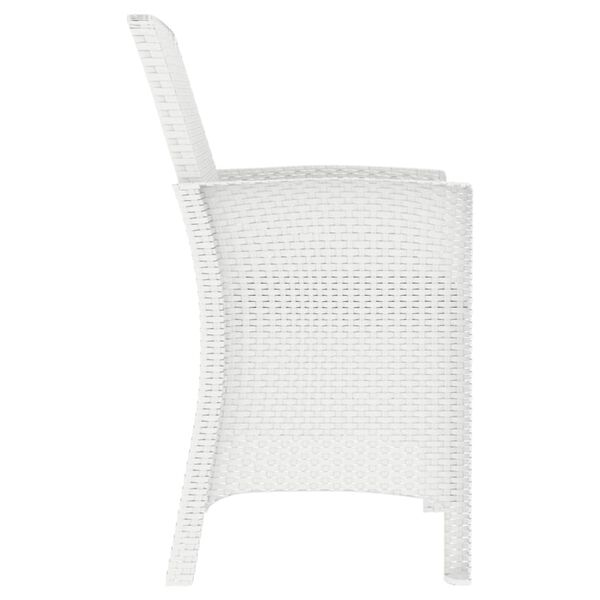 vidaXL Tuinstoel met kussen polypropeen rattan wit