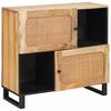 vidaXL Dressoir met opslag Bruin 80 x 33 x 75 cm Massief Mango Hout