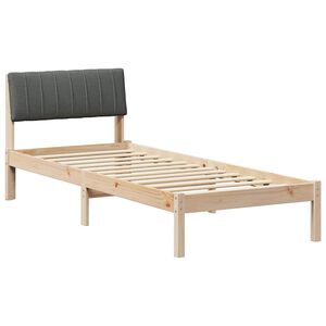 vidaXL Bedframe Bruin en donkergrijs 75 x 190 cm Massief grenenhout