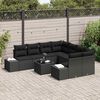 vidaXL Tuin Sofa Set met kussen met opslag 9 pcs Zwart poly rattan