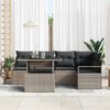 vidaXL Tuin Sofa Set met kussen met opslag 6 pcs Grijs Poly riet
