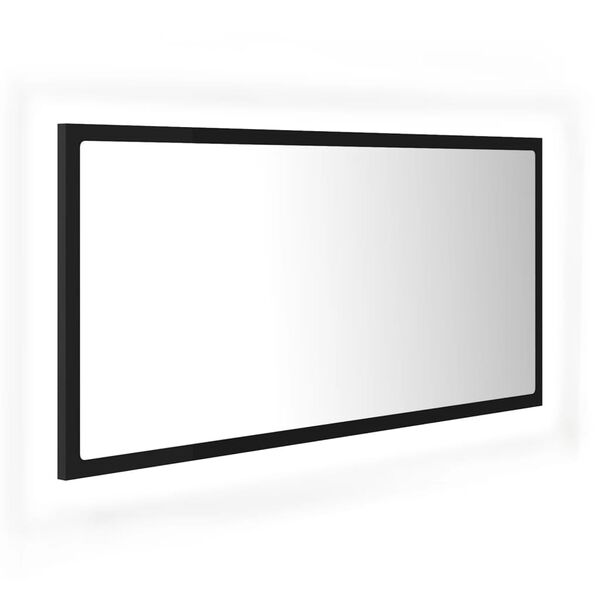 vidaXL Badkamerspiegel LED 90x8,5x37 cm acryl zwart