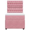 vidaXL Boxspring met matras fluweel roze 90x190 cm