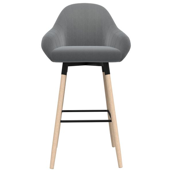 vidaXL Barkruk stof lichtgrijs