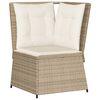 vidaXL 5-delige Loungeset met kussens poly rattan beige