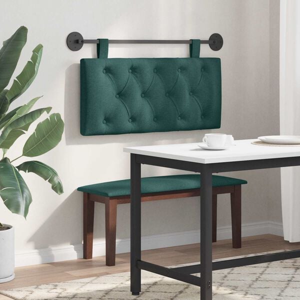 vidaXL Hangend Hoofdeinde Donkergroen 100 x 55 x 7 cm Stof