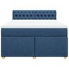 vidaXL Boxspring met matras stof blauw 140x200 cm