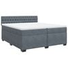 vidaXL Boxspring met matras fluweel donkergrijs 200x200 cm