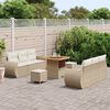 vidaXL Tuin Sofa Set met kussen 9 pcs Beige en Cr&egrave;me poly rattan