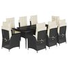 vidaXL 9-delige Tuinset poly rattan zwart