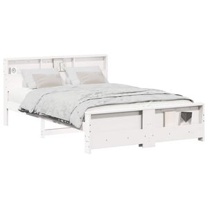 vidaXL Bedframe met hoofdeinde Wit 150 x 200 cm Bewerkt hout