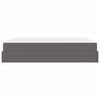 vidaXL Bedframe met matras met matras 2 pcs Grijs PVC