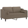 vidaXL Tweezitsbank met kussens 140 cm stof taupe