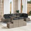 vidaXL Tuin Sofa Set met kussen 9 pcs Grijs poly rattan