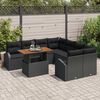 vidaXL Tuin Sofa Set met opslag 9 pcs Zwart Poly riet
