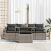 vidaXL Tuin Sofa Set met opslag met kussen 5 pcs Grijs poly rattan