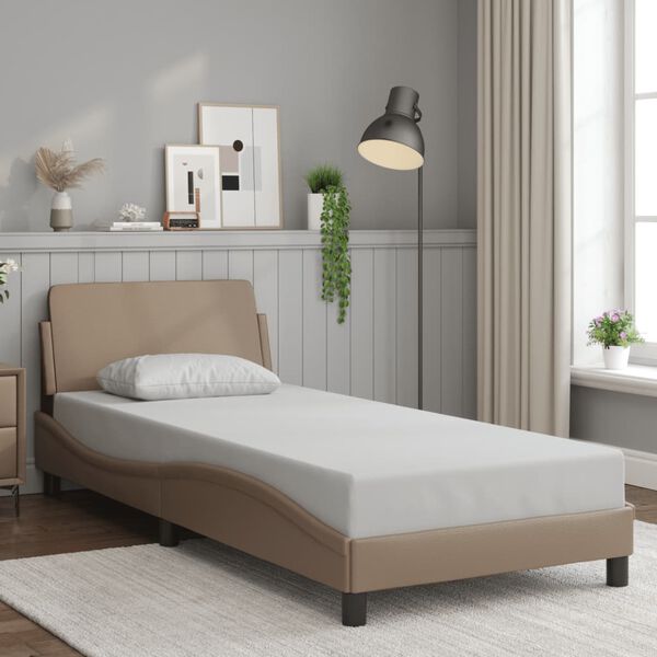 vidaXL Bedframe "Dover" kunstleer cappuccinokleurig 90x200 cm