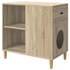 vidaXL Kattenhuis Sonoma 72 x 42,5 x 70 cm Bewerkt hout