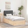 vidaXL Bedframe met Gevoerd Hoofdgedeelte Donkergrijs 75 x 190 cm
