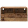 vidaXL TV Wandkasten 2 pcs Oud Hout 60 x 30 x 30 cm Bewerkt hout