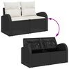 vidaXL Tuin Sofa Set 6 pcs Zwart en Cr&egrave;me Poly rattan, staal en glas