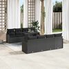vidaXL Tuin Sofa Set met kussen met opslag 9 pcs Zwart Poly riet
