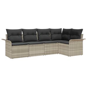 vidaXL Tuin Sofa Set met kussen 5 pcs poly rattan