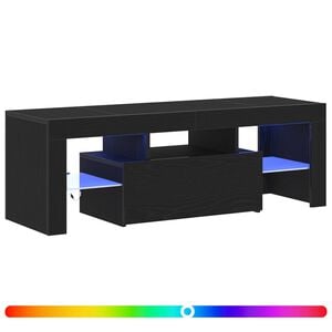 vidaXL TV-kast met lade Zwart Eiken 120 x 35 x 40 cm Bewerkt hout