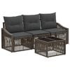 vidaXL Tuinbankenset 4 pcs Grijs poly rattan