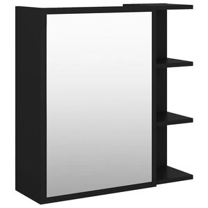 vidaXL Badkamerspiegelkast 62,5x20,5x64 cm bewerkt hout zwart