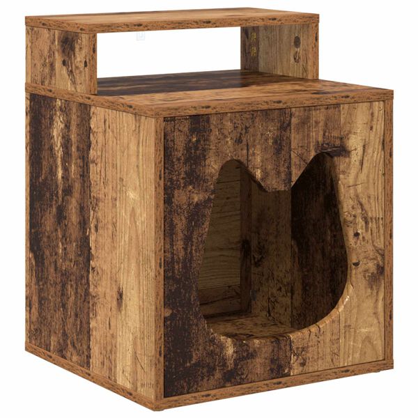 vidaXL Kattenhuis Oudhout 42,5 x 40 x 53,5 cm Bewerkt hout