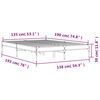vidaXL Bedframe bewerkt hout metaal grijs sonoma eiken 135x190 cm