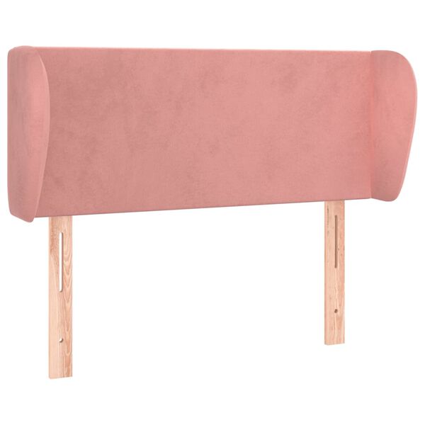 vidaXL Hoofdbord met randen 103x23x78/88 cm fluweel roze