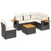 vidaXL 6-delige Loungeset met kussens poly rattan zwart