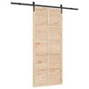 vidaXL Schuifdeur Naturel 80 x 208 cm Massief grenenhout