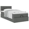 vidaXL Ottoman bed met matras 100x200cm stof donkergrijs