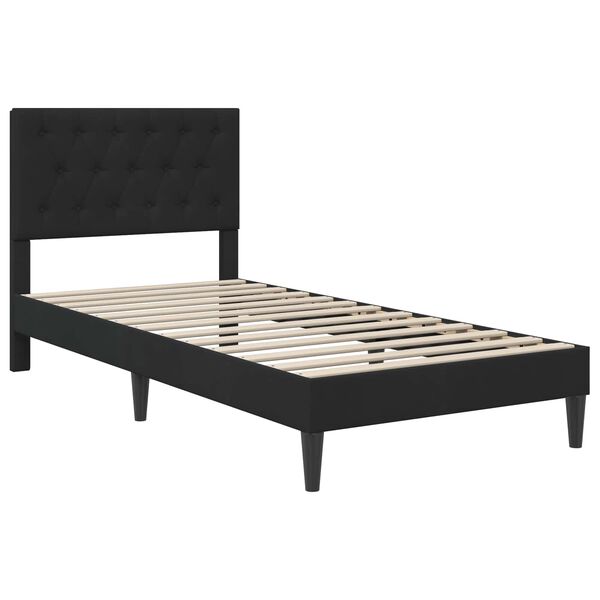vidaXL Bedframe met matras met hoofdeinde Zwart 80 x 200 cm Fluweel